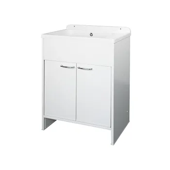 Mobile lavatoio PVC 85x58 con vasca in PP doppia anta bianco codice prod: 5005PKC product photo Foto1 L2