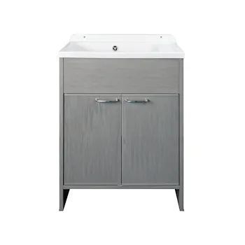 Mobile lavatoio PVC 85x58 con vasca in PP doppia anta rovere codice prod: 5005PKCR product photo Default L2