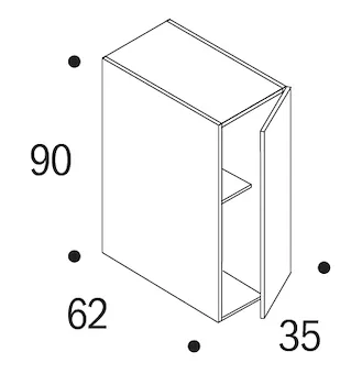 Base frida 1 anta dx s/top l 35 h 90 p62 acero bianco codice prod: DSV17809 product photo Foto1 L2