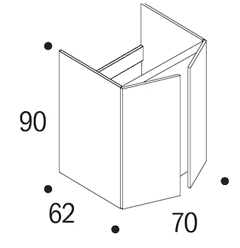 Base frida x lavatoio 2 ante senza top l 70 h 90 p 62 acero bianco codice prod: DSV17807 product photo Foto1 L2