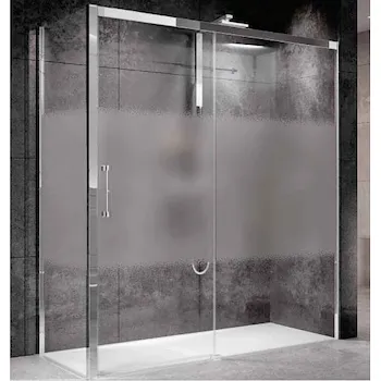 Rose Rosse parete fissa per composizione 78x81 profilo cromato e vetro trasparente codice prod: ROSEF78-1B product photo Default L2