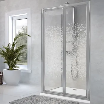 Star 2.0 S parete doccia due ante soffietto 84x90 profilo bianco vetro serigrafato codice prod: STA2S84-43A product photo Default L2