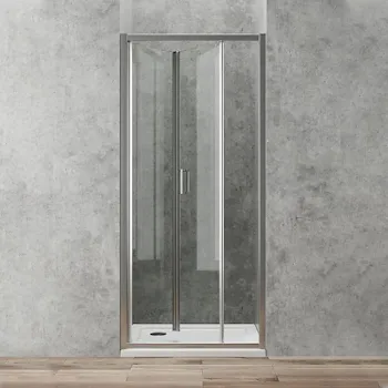 Gold porta doccia a soffietto 78x82 profilo cromato e vetro trasparente codice prod: BBGOLTSF80 product photo Default L2