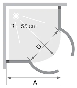 Doppia porta semicirc.pivot c/fissi in linea hall six 80 ang.argento luc.rever. codice prod: DSV17559 product photo Foto1 L2