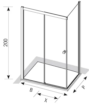 Hall soft 140x90 1scorr rev trasp/cro 1anta scorrev 2fissi angolo anticalcare codice prod: DSV15892 product photo Foto1 L2