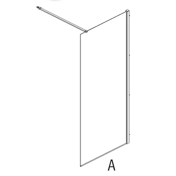 Porta fissa hall eight screen 140c/barra di sostegno argento lucido reversibile codice prod: DSV17889 product photo Default L2