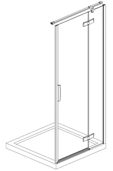 Porta pivot c/fisso in linea hall eight 100 dx nicchia argento lucido codice prod: DSV17636 product photo Default L2