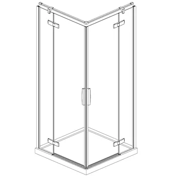 Porta pivot c/fisso in linea hall eight 100 sx angolo argento lucido codice prod: DSV17609 product photo Default L2