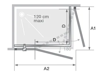 Porta pivot c/fisso in linea hall eight 120 dx angolo argento lucido codice prod: DSV17612 product photo Foto5 L2