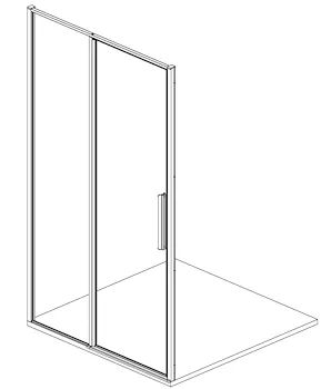 Porta pivot c/fisso in linea hall six 100 nicchia argento lucido reversibile codice prod: DSV17542 product photo Default L2