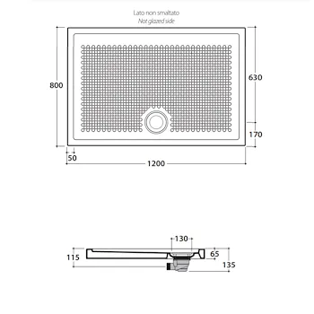 Docciaviva piatto doccia 80x120 bianco lucido in ceramica codice prod: DV120.BI product photo Foto1 L2