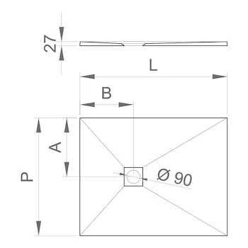 Stone piatto doccia 80x80 bianco effetto pietra codice prod: BPMAROSTON8080 product photo Foto1 L2