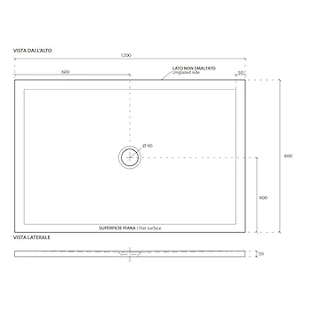 Folia piatto doccia 80x120 bianco lucido in ceramica codice prod: 1051 product photo Foto4 L2