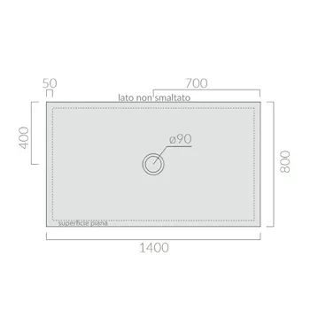 Folia piatto doccia 80x140 bianco lucido in ceramica codice prod: 1052 product photo Foto1 L2