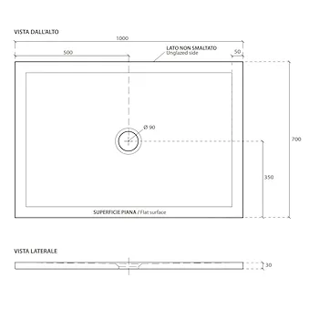 Folia piatto doccia ceramica 70x100 h3 bianco codice prod: 1041 product photo Foto4 L2