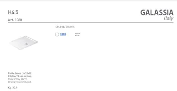 H4,5 piatto doccia 72x90 bianco lucido in ceramica codice prod: 1080 product photo Foto1 L2