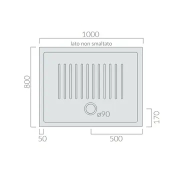 Piatto doccia ceramica 100 x 80 bianco serie H6 Flat codice prod: 1212 product photo Foto1 L2