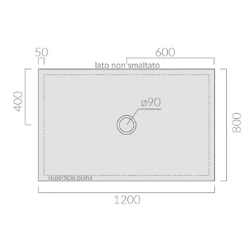 Piatto doccia ceramica 120 x 80 bianco matt Folia serie H3 codice prod: 1051MT product photo Foto1 L2