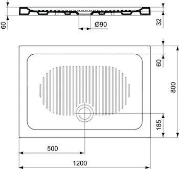 Connect piatto doccia 120x80 bianco lucido iun ceramica codice prod: T267901 product photo Foto1 L2