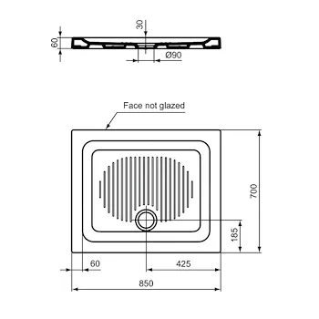 Connect piatto doccia 85x70 bianco lucido in ceramica codice prod: T268801 product photo Foto1 L2