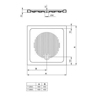 Connect piatto doccia 90x90 bianco lucido in ceramica codice prod: T266201 product photo Foto1 L2