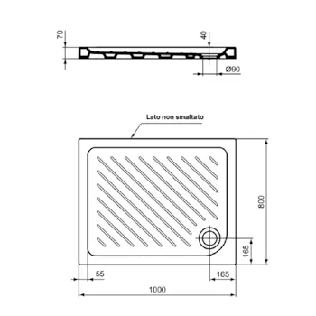 Gemma 2 piatto doccia 100x80 bianco lucido in ceramica codice prod: T469301 product photo Foto1 L2