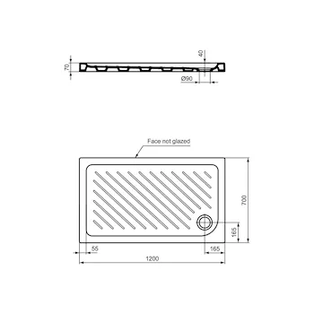Gemma 2 piatto doccia 120x70 bianco lucido in ceramica codice prod: T468401 product photo Foto2 L2
