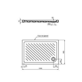Gemma 2 piatto doccia 120x80 bianco lucido in ceramica codice prod: T469401 product photo Foto2 L2