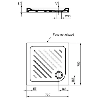 Gemma 2 piatto doccia 70x70 bianco lucido in ceramica codice prod: T468501 product photo Foto1 L2