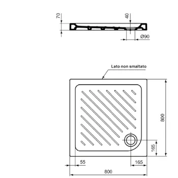 Gemma 2 piatto doccia 80x80 bianco lucido in ceramica codice prod: T468701 product photo Foto1 L2