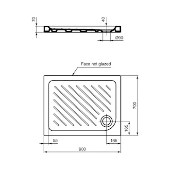 Gemma 2 piatto doccia  90x70 bianco lucido in ceramica codice prod: T469101 product photo Foto1 L2