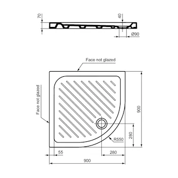 Gemma 2 piatto doccia 90x90 bianco lucido in ceramica codice prod: T469001 product photo Foto1 L2