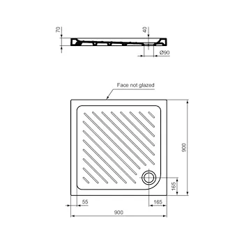Gemma 2 piatto doccia ceramica quadrato 90x90 bianco h 7 codice prod: T468801 product photo Foto1 L2