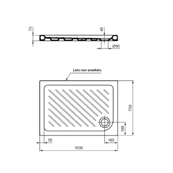 Gemma 2 piatto doccia ceramica rettangolare 100x70 bianco h 7 codice prod: T469201 product photo Foto1 L2