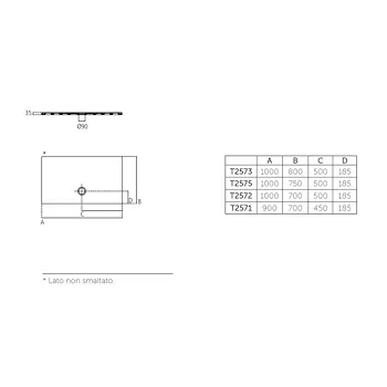 Strada piatto doccia 100x80 bianco lucido in ceramica codice prod: T2573YK product photo Foto1 L2