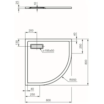 Ultra Flat New piatto doccia acrilico 80x80 bianco codice prod: T449101 product photo Foto2 L2
