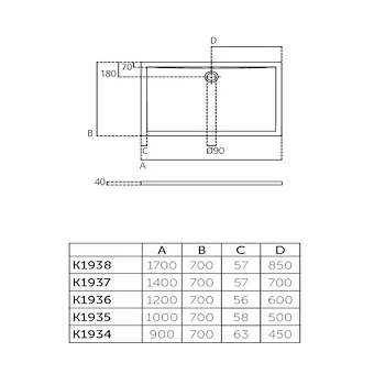 Ultra Flat piatto doccia 100x70 bianco lucido in acrilico codice prod: K193501 product photo Foto1 L2