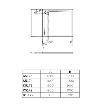 Ultra flat piatto doccia acrilico 100x100 beu codice prod: K517401 product photo Foto1 L2