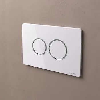Nativa placca wc a doppio tasto rotondo bianco finitura cromata codice prod: JP3BC product photo Foto2 L2