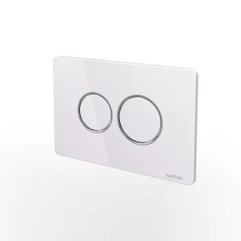 Nativa placca wc a doppio tasto rotondo bianco finitura cromata codice prod: JP3BC product photo Foto3 L2