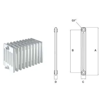 Comby aphrodite 2/600 radiatore bianco prezzo per 1 elemento singolo codice prod: ATCOMS901000020600 product photo Default L2