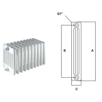 Comby aphrodite 3/560 radiatore bianco 1 elemento codice prod: ATCOMS901000030560 product photo Default L2