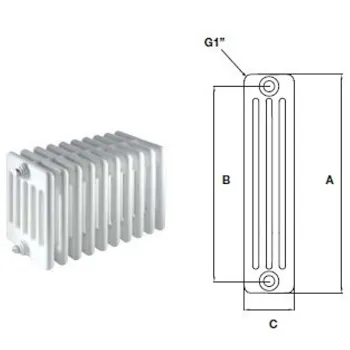Comby aphrodite 4/300 radiatore bianco 1 elemento codice prod: ATCOMS901000040300 product photo Default L2