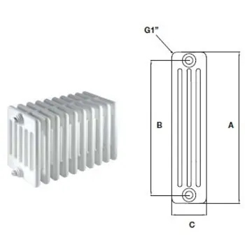 Comby aphrodite 4/560 radiatore bianco 1 elemento codice prod: ATCOMS901000040560 product photo Default L2