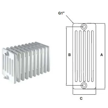Comby aphrodite 6/400 radiatore bianco 1 elemento codice prod: ATCOMS901000060400 product photo Default L2