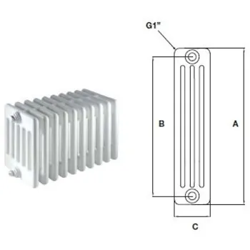 Comby aphrodite4/1500 radiatore bianco 1 elemento codice prod: ATCOMS901000041500 product photo Default L2