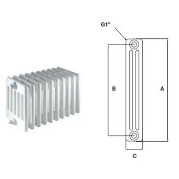 E-100/rch3/560 radiatore a piastra 1 elemento codice prod: GPE10S990000030560 product photo Default L2