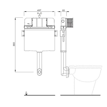 Modulo cassetta da incasso per wc a pavimento up 199 codice prod: T02-0130-0250 product photo Foto1 L2