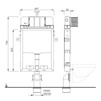 Modulo cassetta wc sospeso set wc 199 per muratura codice prod: T02-0112-0250 product photo Foto1 L2