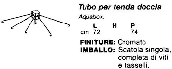 Aquabox tubo reggitenda 72 cm. finitura cromo codice prod: A01310CR product photo Foto1 L2